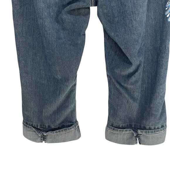 Piper And Blue Capri Jeans Size 17 Butterfly Floral Embroidered Boho Y2K - Picture 11 of 11